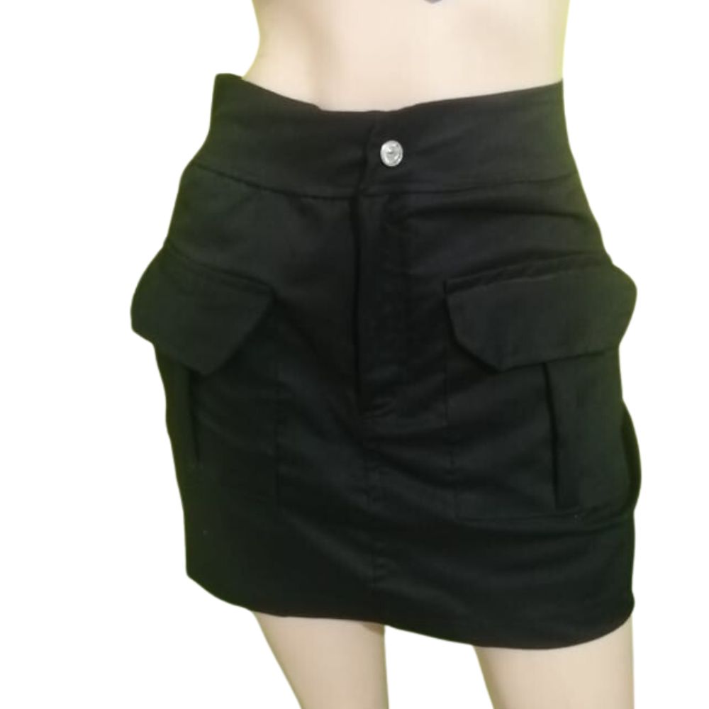 Falda Short Cargo Negra Talla M